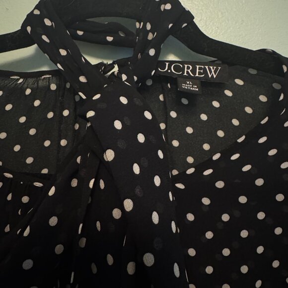 J.Crew Puff-Sleeve Neck-Tie Chiffon Top – Size XL - 0114 - Picture 7 of 10
